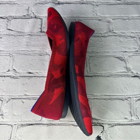 Rothy's Red Camouflage Pointed Toe Patterned Flats - Picture 5 of 7